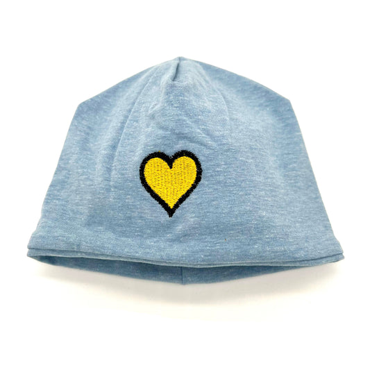 Mütze blau Herz