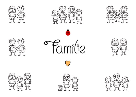 Postkarte Familie