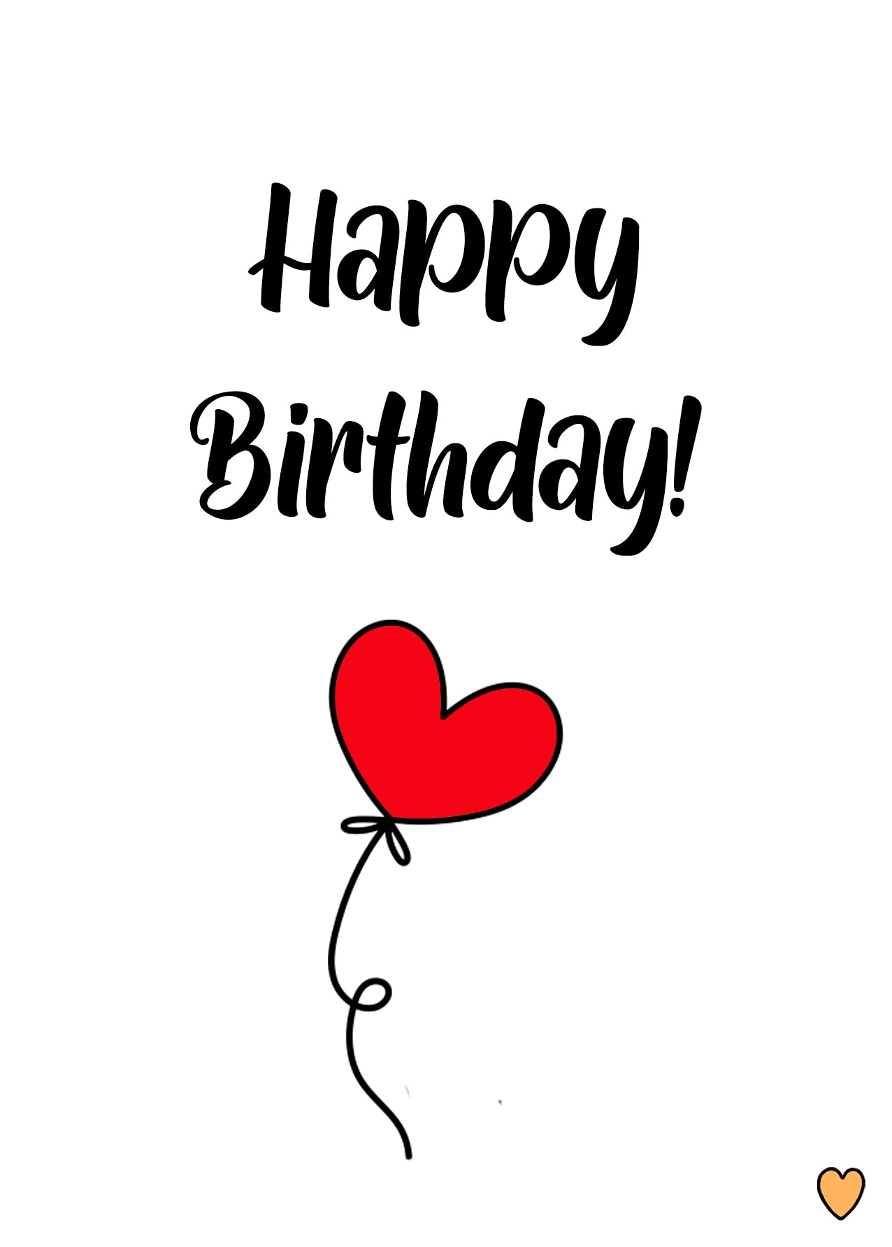 Postkarte Happy Birthday Herzballon