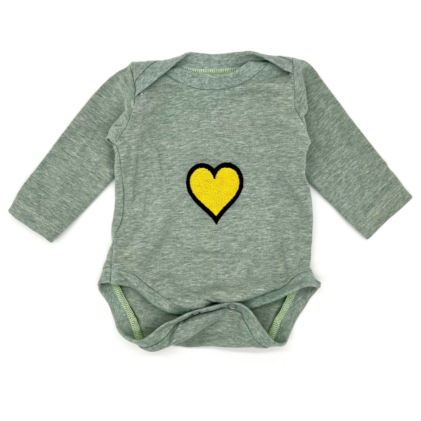 Langarm-Body grün Herz