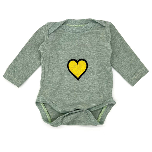 Langarm-Body grün Herz